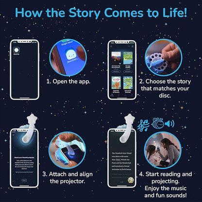 Moonlite Storytime - Ryan's World - Spot The Difference - A Magical Read Together - Projector Sold Separately - Digital Story w/ Sound FX - Learning Gifts for Kids Ages 1 Year & Up