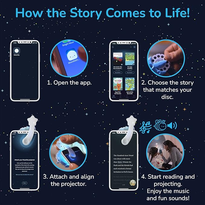 Moonlite Storytime - Ryan's World - Word Search - A Magical Way to Read Together - Projector Sold Separately - Digital Story w/ Sound FX - Learning Gifts for Kids Ages 1 Year & Up
