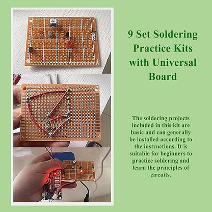 9 Set Soldering Practice Kits with Universal Board