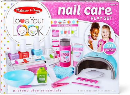 Melissa & Doug Love Your Look Pretend Nail Care Play Set – 20 Pieces for Mess-Free Play Mani-Pedis (Does NOT Contain Real Cosmetics), Pink