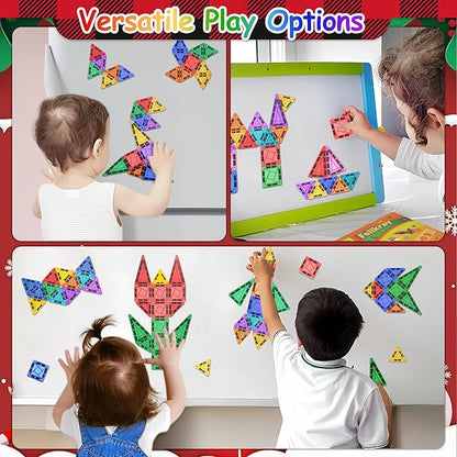 Mini Magnetic Tiles 42pcs, Kids STEM Magnet Toys for Toddler Magnetic Blocks Building Preschool Learning Sensory Montessori Toys for 3+ Year Old Boys and Girls Creativity Kids