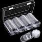 Silver Dollar Coin Case Holder for Collectors 40.6mm Silver Bar Plastic Round Coin Capsules Covers for Silver Bar Coin Collection Supplies (60 Pieces)