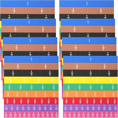 8 Sets Fraction Tiles Set for Math Classroom Fractions Manipulatives Math Learning Manipulatives for Home School Supplies