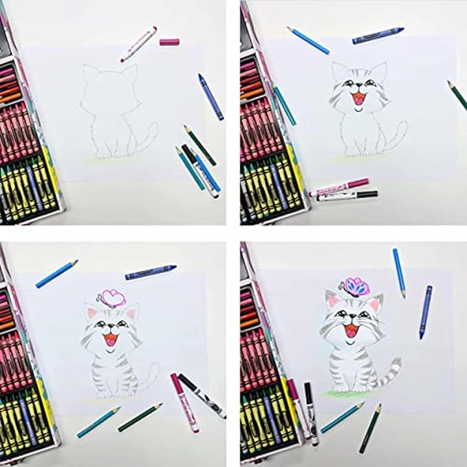 Crayola Inspiration Art Case Coloring Set - Tie-Dye (140ct), Art Supplies Set For Kids, Travel Drawing Kit, Holiday & Christmas Gift for Girls & Boys, Ages 5+ [Amazon Exclusive]