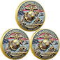 USMC 250th Anniversary Challenge Coin (1.57 Inch) – Double-Sided Collectible Military Coin for Veterans, Active Duty & Marine Corps Enthusiasts (3PCS)