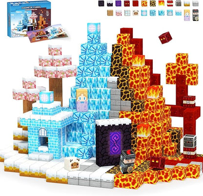 Magnetic Blocks, Magnetic Tiles Building Blocks, Magnet Cubes Kids Toys, Classroom Sensory Toys for 3-5 4-6 5-7 6-8 Year Old Boys Girls,Outdoor Travel Christmas Birthday Gifts for Children