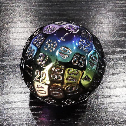 Bescon Metal Plating 100 Sided Dice, Game Dice D100, Polyhedral Solid 100 Sides Dice 45MM in Diameter (1.8inch)