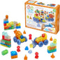 Jelly Blox Construction Site Set | Includes 75 Pieces | Toddler & Preschool Building Blocks Kids Can Squeeze, Stretch, Squish | Safety Tested & Ouch-Free | Tactile, Sensory Play Toy for Ages 2+