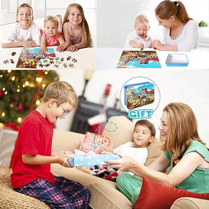 LELEMON Puzzles for Kids Ages 4-8 Construction Vehicles 100 Piece Puzzles for Kids Educational Jigsaw Puzzles Toys Gift for Boys Girls Age 4, 5, 6, 7, 8 Years Old