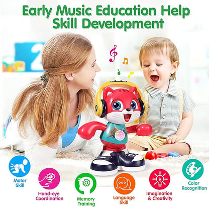 Baby Toys, Dancing Cat for Baby Boys & Girls with Music & Recording, Kids Interactive Early Learning Educational Toddler Toys for 2 3 Year Old Boys Girls with Sound Lights Effect Birthday Xmas Gift