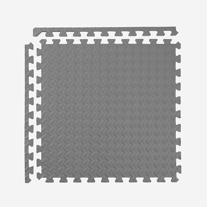 IncStores 1/2 Inch Thick Diamond Soft Foam Flooring Tiles | High-Density Interlocking Foam Tiles for Rugged Style in Your Home Gym, Playroom, and More | Grey, 64 Tiles