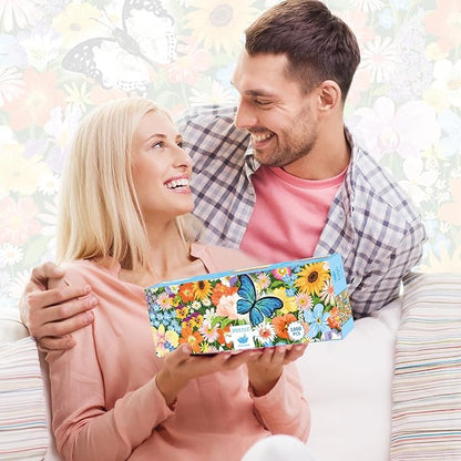 MOMIBOOK 1000 Piece Puzzle for Adults Jigsaw Puzzles of Drifting Flowers Butterfly Shadows, Painting Image Difficult Challenging Hard Impossible Puzzle Unique Funny Party Christmas Birthday Gifts