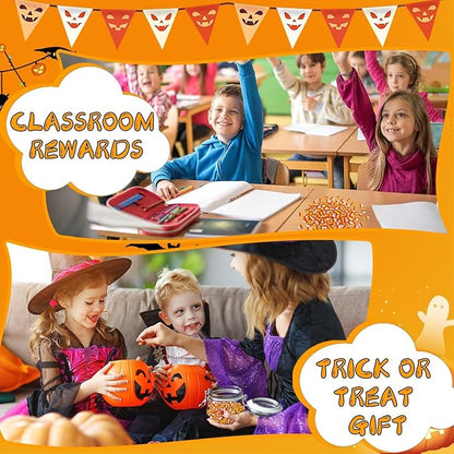 JUNEBRUSHS 150 Pcs Halloween Mini Erasers, Cute Small Fake Candy Corn Erasers Bulk Halloween Party Favors