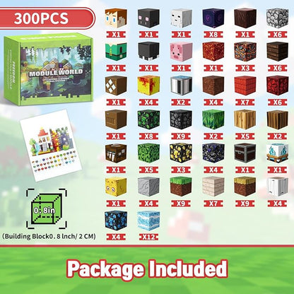 300PCS Magnetic Blocks for Kids, 0.8in Magnetic Building Block Toys for Boys Girls Age 3 4 5 6 7 8 9 10 Magnet Cubes Game Magnetic Tiles STEM Toys Christmas Birthday Gifts for Kids Toddlers