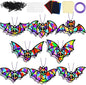 QOUBAI 32 Sets Halloween Bats Suncatchers Craft Kit DIY Window Stained Glass Effect Halloween Bats Paper Crafts Home School Classroom Decoration Kid Birthday Gift Creative Art Project Activity Game