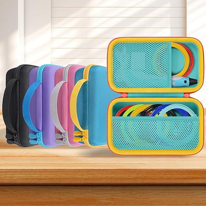 co2CREA Storage Organizer Case for 3D Printing Pen Set, Hard Case Compatible with SCRIB3D P1/Advanced, MYNT3D Super/Advanced, 3Doodler Start+/Flow/PRO and Filament Refill（Green Case +Red Zipper）