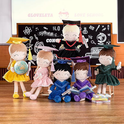 Gloveleya Baby Girl Gifts Graduation Plush Girls Dolls Congratulation Gift for Kindergarten Dark Purple 16 inch