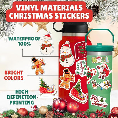 Christmas Stickers Christmas Decorations Party Supplies Party Favors Accessories Gift Idea For Boys Girls Kids Teens Adult Family Celebration Christmas Tree Santa Claus Reindeer Winter Snow Xmas Décor