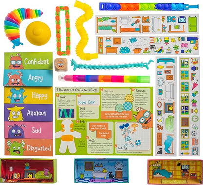 Open The Joy House of Emotions - DIY Emotional Playhouse Kit for Kids Ages 4-12, Social Emotional Learning (SEL) Activities, Creative Crafting for Emotional Intelligence and Mindfulness
