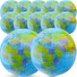12 Pack 16 inches Inflatable Globe Blow up World Globe PVC Earth Beach Ball Globe for Kids Party Bags Swimming Pool Game Geography Classroom Playing or Teaching Party Favors Decorations