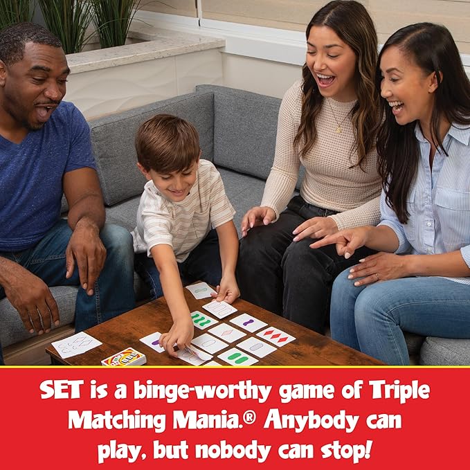 SET Card Games for Kids - Collectors Tin, Matching Game, Learning Games, Fun Family Games, Game Night, Travel Games, Memory Game, Learning Game, Multi-Player Card Game of Visual Perception, Ages 6+