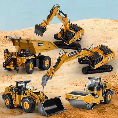 Gemini&Genius Rigid Road Roller Heavy Duty Steamroller Construction Site Vehicle Toys 1:60 Scale Diecast Site Grader Collectible Alloy Model Engineering Toys for Kids and Decoration for House