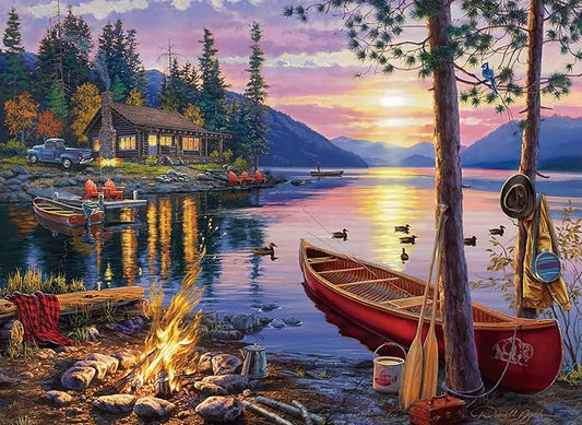 500 Piece Puzzles for Adults Sunset by The Lake 20.5 x 15 Inch 500 Piece Jigsaw Puzzles for Kids Adults Puzzles 500 Pieces for Adults Holiday Educational Challenge Toy