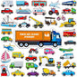 40PCS Vehicle Jelly Stickers, Transportation Tools Thick Window Door Clings Removable Reusable Gel Decals for Kids Toddlers Adults Home Classroom Nursery Party Supplies (Not Edible)