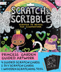 Ooly Scratch & Scribble 10pc Art Kit with 8 Total Scratch Cards (4 Illustrated, 2 Blank, 2 Rainbow) with Scratching Tool and Sparkled Stickers, Art Set Gifts for Kids - Princess Garden