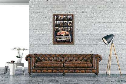 Northwest Art Mall Gettysburg Civil War Collage Rustic Metal Print on Reclaimed Barn Wood from Original Travel Artwork by Artist Paul A. Lanquist 24" x 36"