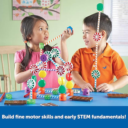 Learning Resources Candy Construction Building Set - 92 Pieces, Ages 4+ Toddler Learning Toys, Fine Motor Building Toy, Preschool Toys, STEM Toys