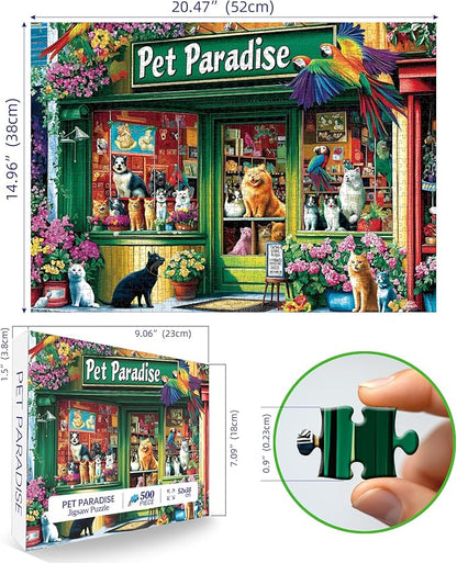 Pet Shop Puzzle 500 Piece Puzzles for Adults, Challenging Puzzles for Adults, Ideal for Relaxation and Family Fun Jigsaw Puzzles 500 Pieces Puzzle Finished Size is 23 x 15 inch