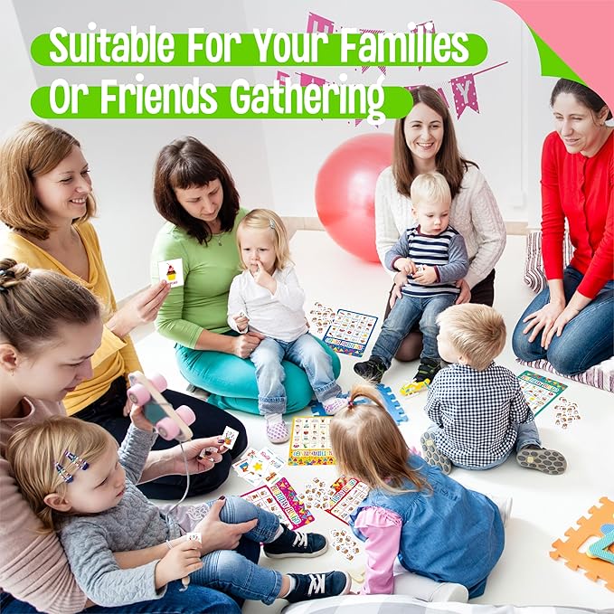 SpriteGru Birthday Bingo Game, 25PCS Bingo Board Card, 25 Players Birthday Party Game Set for Kids or Adults, Party Favor Decoration Supplies