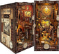 DIY Book Nook Kit, DIY Miniature Dollhouse Kits for Adults and Teens, Book Nook Bookshelf Insert Decor 3D Wooden Puzzle Bookend Miniature Kit with Sensor Light Creative Craft(Bell's Mystery)