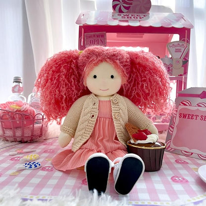 BlissfulPixie Waldorf Handmade Rag Doll - Personalized Collectors Plush for Kids Birthday Present With Beautiful Box-Caroline 12"