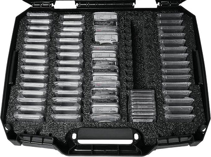 Case Club 75-130 Graded Coin Slab Case - Slotted Foam Separates Slabs - Fits PCGS, NGC & More - Travel Holder for Storage, Transport, & Organization of Coin Collection - Hard Shell, Plastic