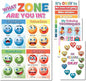 DeeDee's Workshop 4 Feelings Chart For Kids, Zones of Regulation Poster, Emotions Poster, Emotion Chart for Kids, Emotional Regulation, Set of 4 (11 x 17 inches)