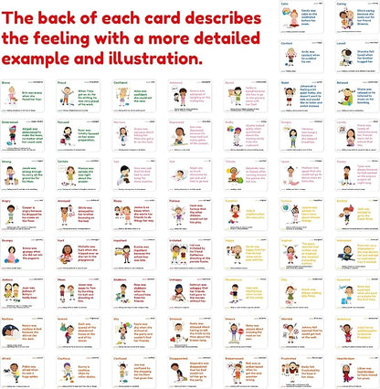 Emotion Cards for Kids, Feeling Cards Game | 60 Emotion & Feeling Flash Cards for Kids | Learn Feelings and Needs Cards | Teach Mixed Emotions & Emotional Intelligence Cards to Children & Toddlers