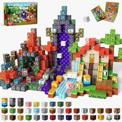 200PCS Magnetic Blocks - Magnetic Building Block for Kids Ages 3 4 5 6 7 8, STEM Learning Toy for Toddlers, Stacking Magnets for Kids for Kid Ages 3-8, Birthday Gifts for 3-10 Years Old Boys Girls