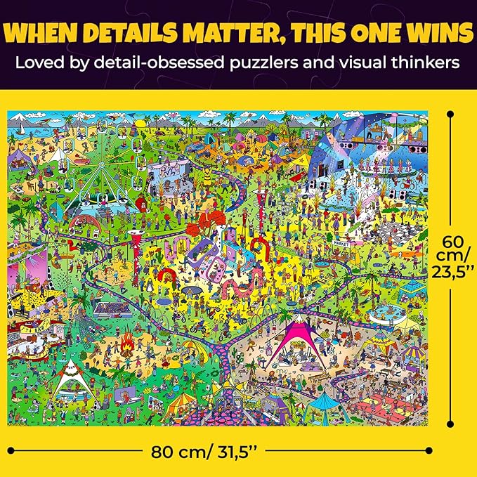 QUOKKA 1000 Piece Puzzle for Adults and Teens – Animal Bash Adult Jigsaw Puzzles with Hidden Secrets & Audio Story – Detailed Visual Puzzle Game for Focus & Relaxation with Twist – FSC Certified Gift