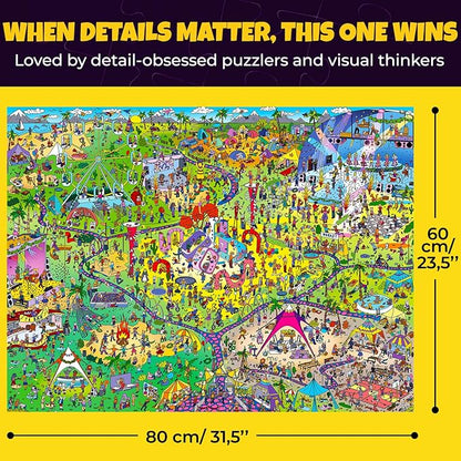 QUOKKA 1000 Piece Puzzle for Adults and Teens – Animal Bash Adult Jigsaw Puzzles with Hidden Secrets & Audio Story – Detailed Visual Puzzle Game for Focus & Relaxation with Twist – FSC Certified Gift