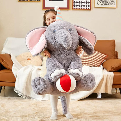 IKASA Giant Elephant Stuffed Animal Plush Toy, 31" Large Big Jumbo Soft Plushie Toys for Kids Girls Boys Girlfriend
