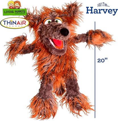 Living Puppets 20-Inch Plush Big Brown Dog Hand Puppet - Fine European Design, Ultra-Soft and Cuddly, Promotes Child Development, Safety Certified, Teacher-Recommended for Boys and Girls
