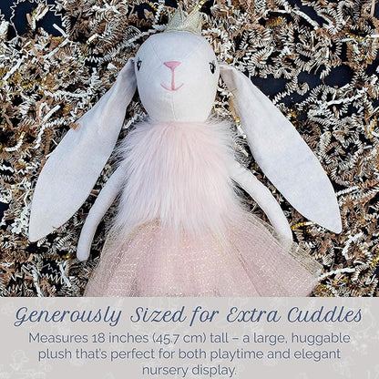 MON AMI Princess Bunny Stuffed Doll - 18", Soft & Cuddly Plush Animal Doll for Kids of All Ages, Use as Toy or Room Décor