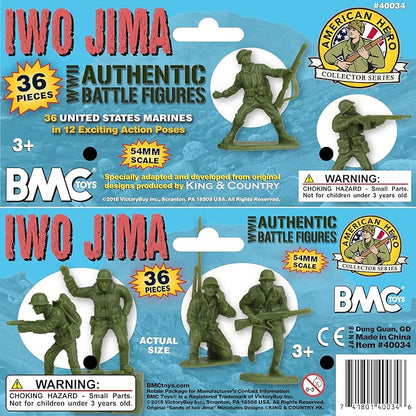 BMC WW2 Iwo Jima US Marines Plastic Army Men - 36 American Soldier Figures