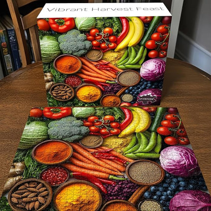 Vintage Fruit Puzzles for Adults 1000 Pieces, PICKFORU Colorful Vegetable Plant Spices Jigsaw Puzzles Kitchen, Hard Challenging Food Theme as Art Decor