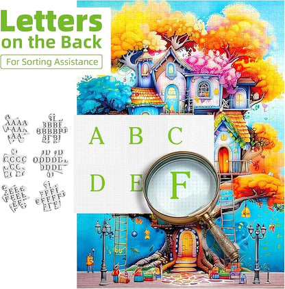 Blueforest 1000 Piece Jigsaw Puzzle for Adults - Magical Treehouse Fantasy Art with Autumn Forest, Vibrant Colors & Puzzle Design, Challenging Adult Puzzle for Display (27.5x19.7 Inches)