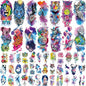 86 Sheets Temporary Tattoo, 14 Sheets Large Half Arm Fake Flower Cat Owl Lion Tattoos, 72 Sheets Tiny Waterproof Semi Permanent Temporary Tattoos Realistic for Women Girls Kids Adults