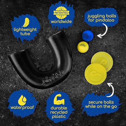 Original pindaloo Skill Game with 2 balls- Gifts for Kids and adults Indoor & Outdoor Games, Ball Toys for, Teen, & Girls- Gift Ideas for Teens, Fun Stuff Party, Develops Motor & Juggling Skills - Red