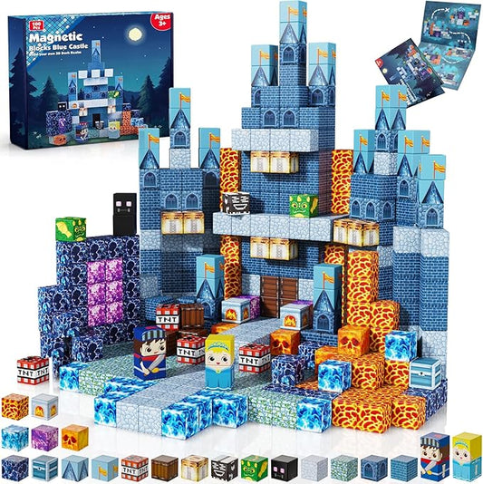 Magnetic Blocks - 100 PCS Magnetic Building Blocks - Magnet Cubes Toys Stacking,STEM Montessori Sensory Toys for 3+ Year Old Boys & Girls Birthday Gifts
